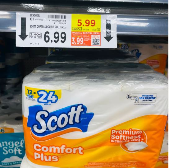 Scott Toilet Paper Kroger Shelf Image