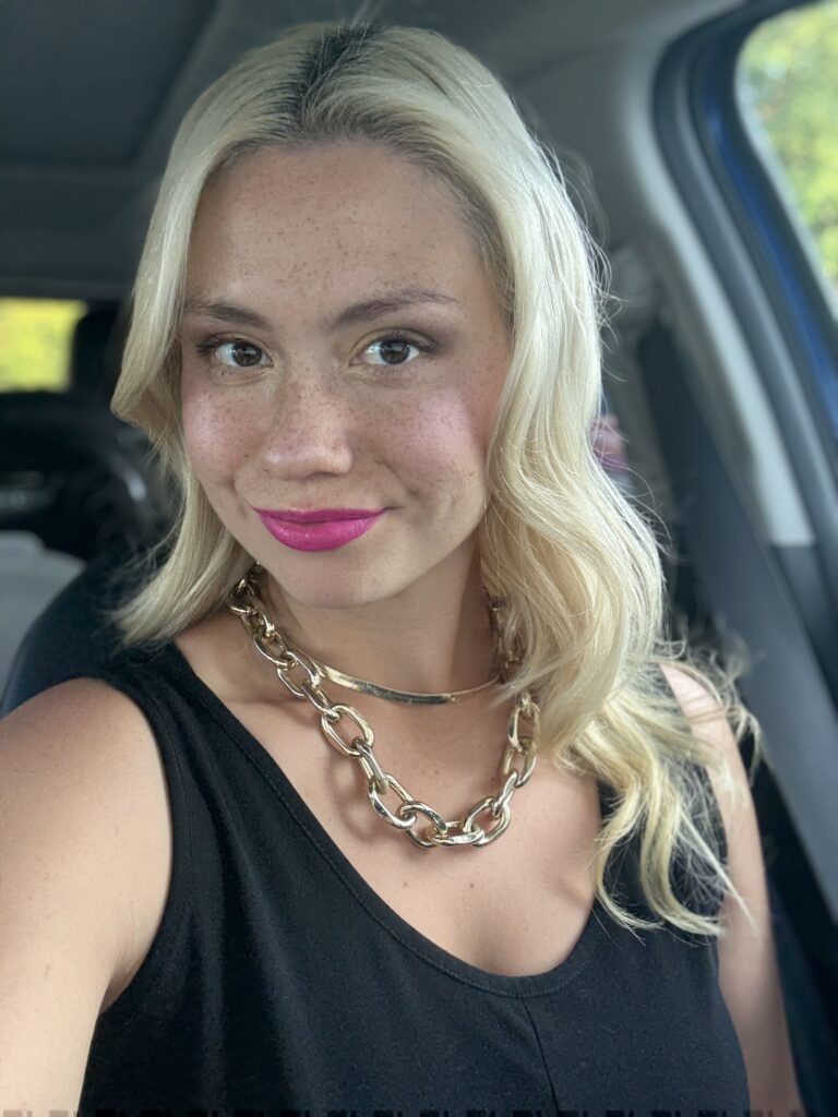 a picture of Tatiana with Kroger Krazy