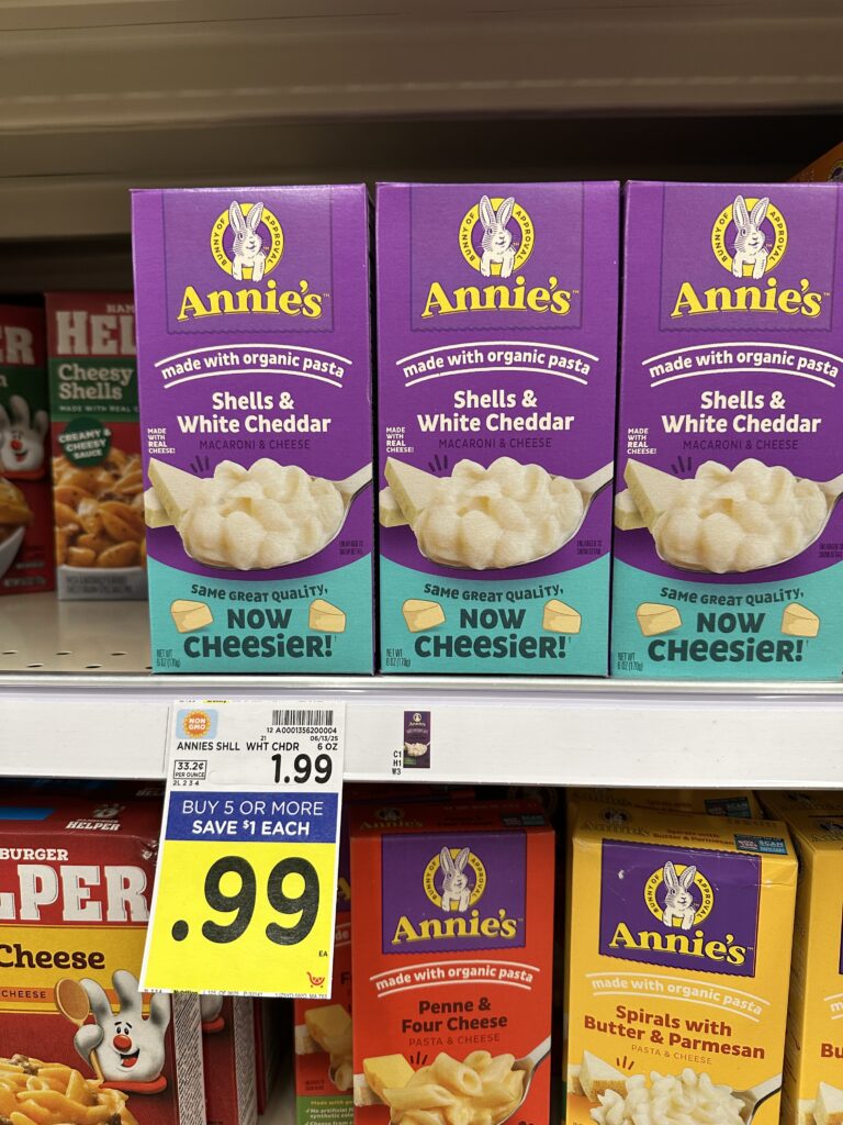 annie's mac and cheese kroger shelf image (1)