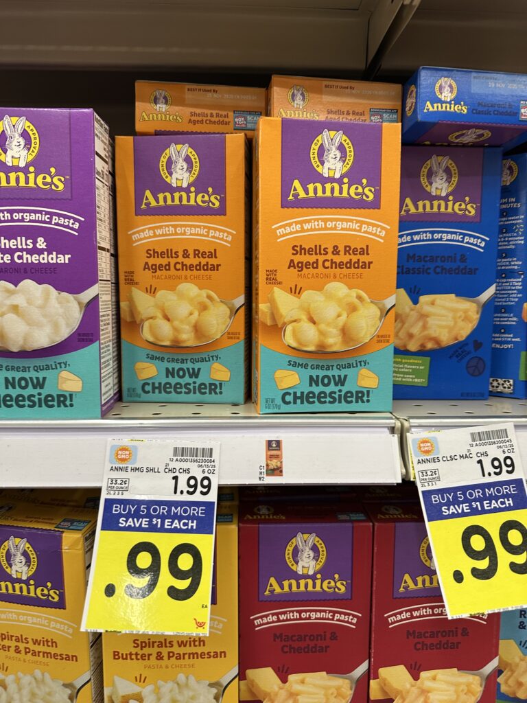 annie's mac and cheese kroger shelf image (1)