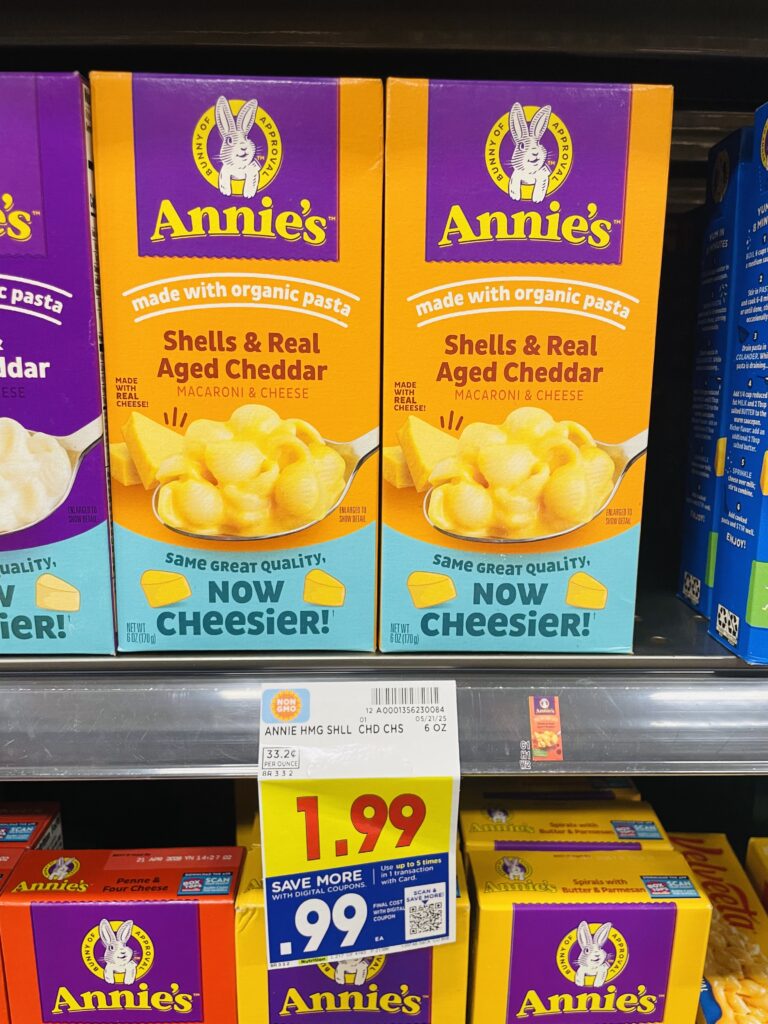 annie's mac and cheese kroger shelf image (1)