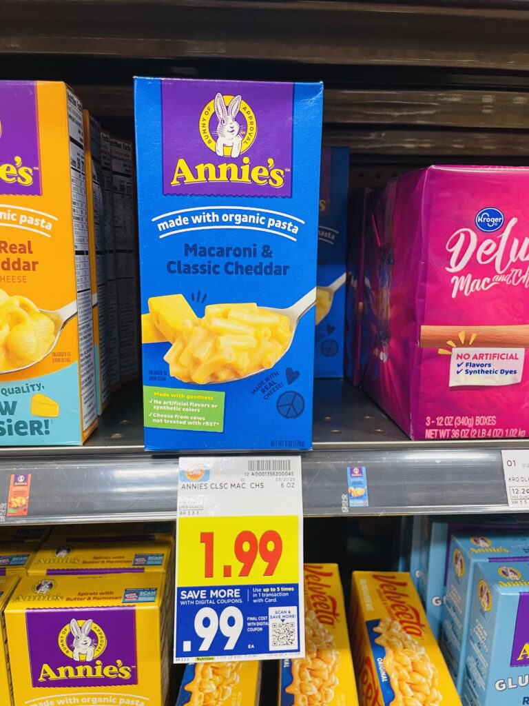 annie's mac and cheese kroger shelf image (1)