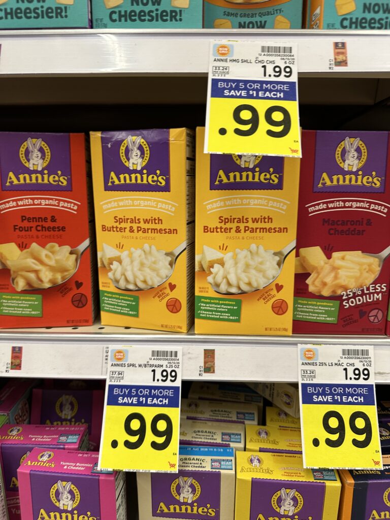 annie's mac and cheese kroger shelf image (1)