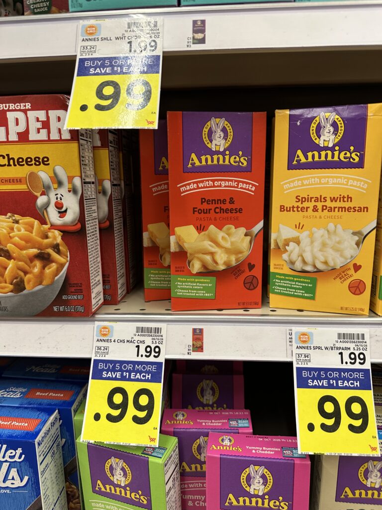 annie's mac and cheese kroger shelf image (1)