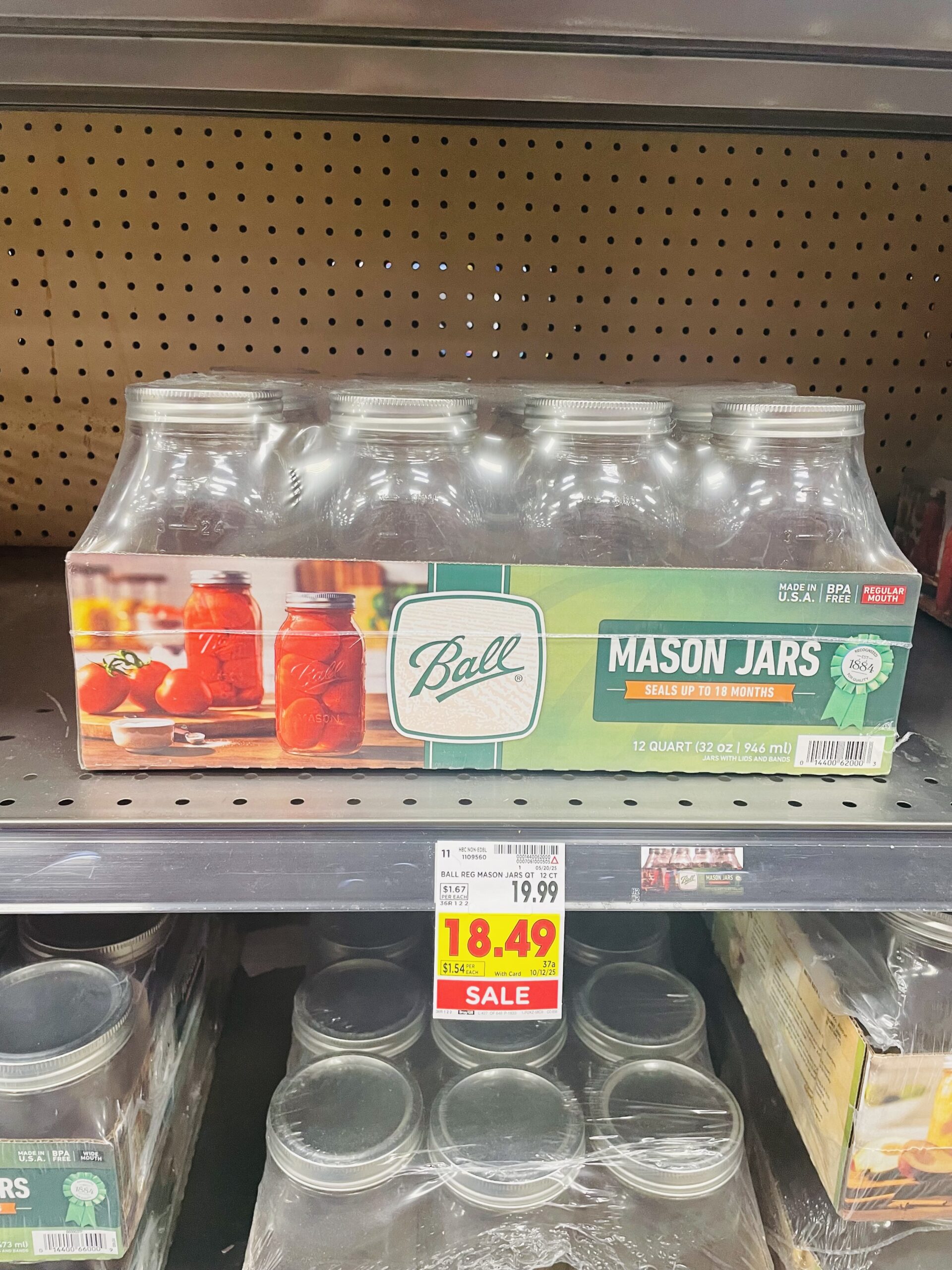ball mason jars kroger shelf image (1)