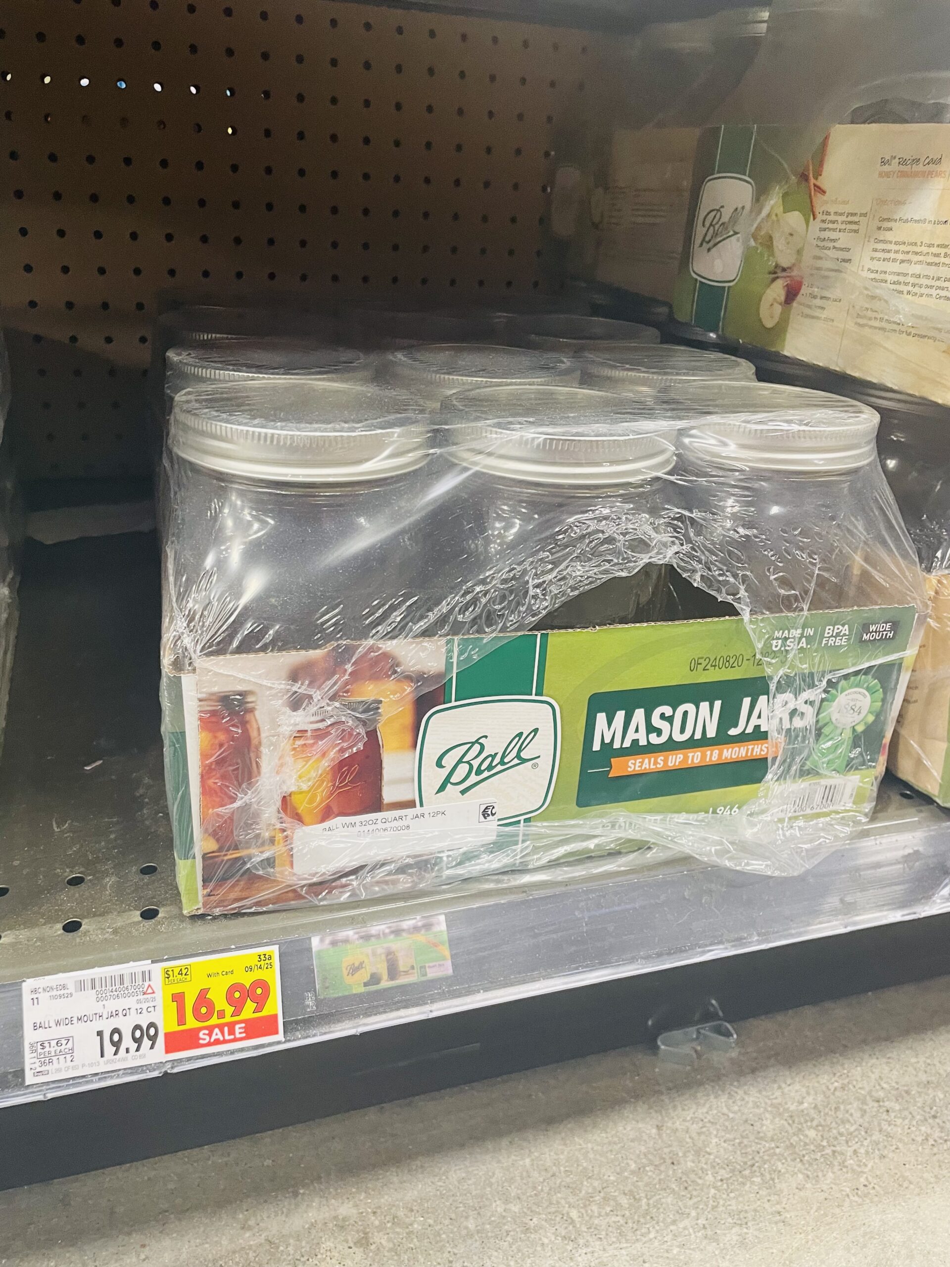 ball mason jars kroger shelf image (1)