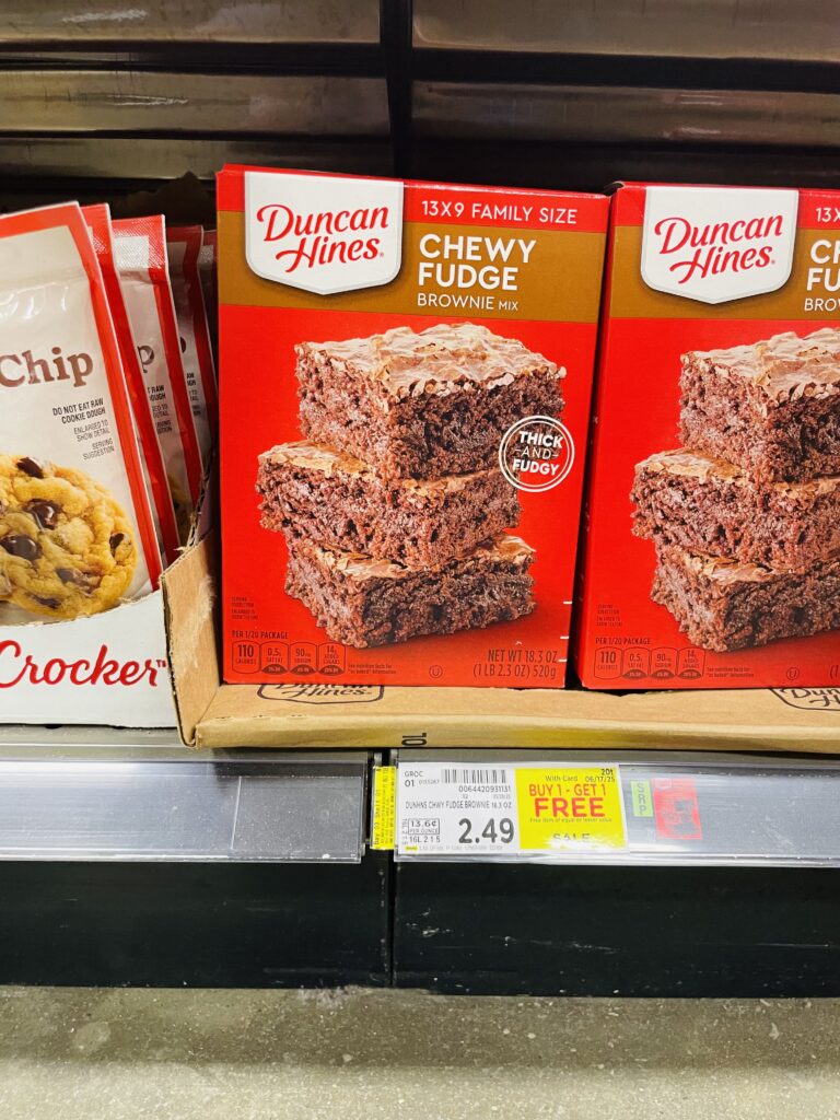 duncan hines brownie mix kroger shelf image (1)