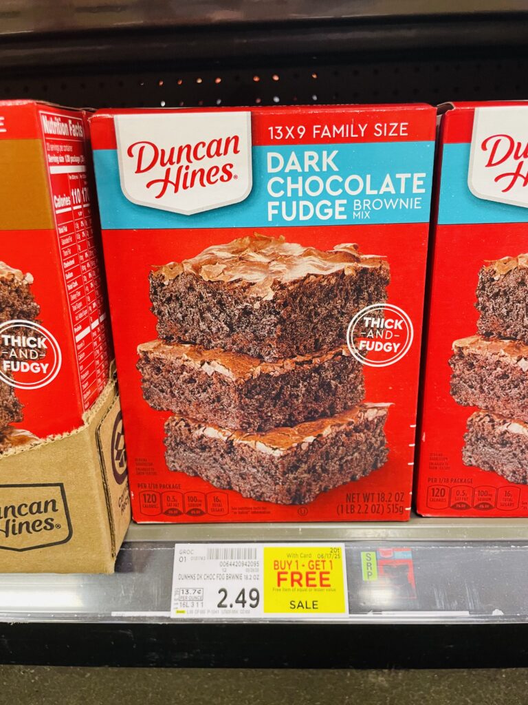 duncan hines brownie mix kroger shelf image (1)