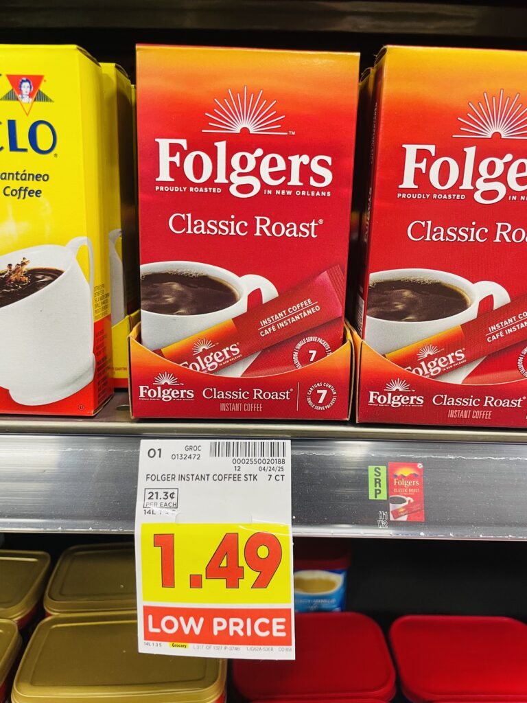 folgers instant coffee sticks kroger shelf image