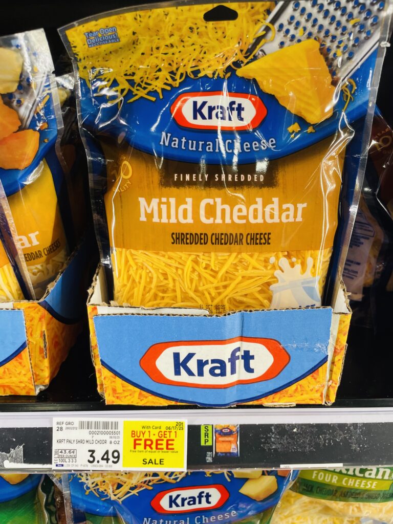 kraft shredded and string cheese kroger shelf image (1)