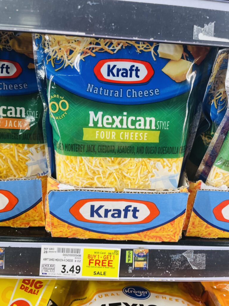 kraft shredded and string cheese kroger shelf image (1)