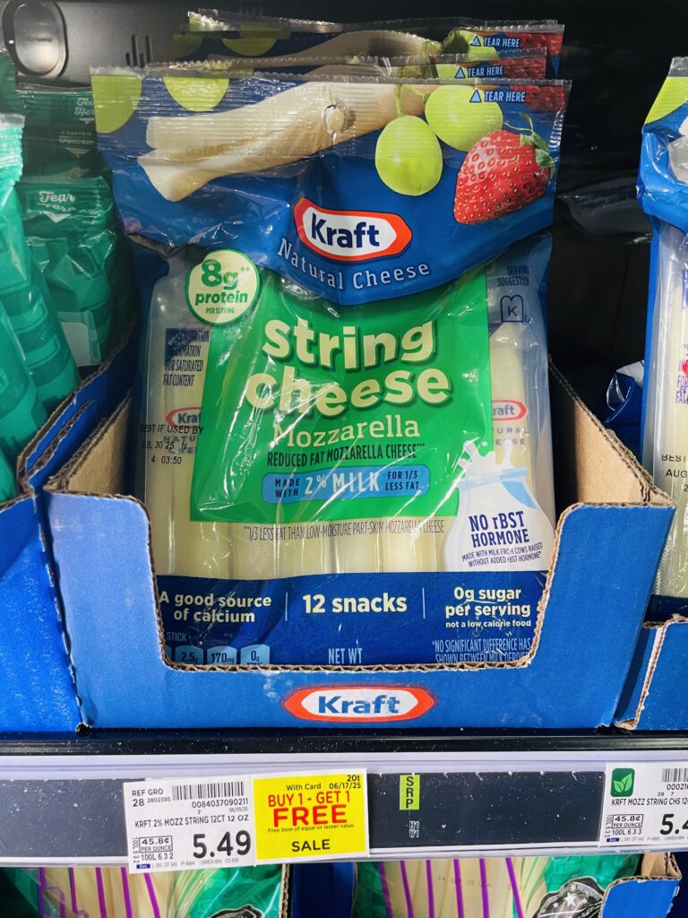 kraft shredded and string cheese kroger shelf image (1)