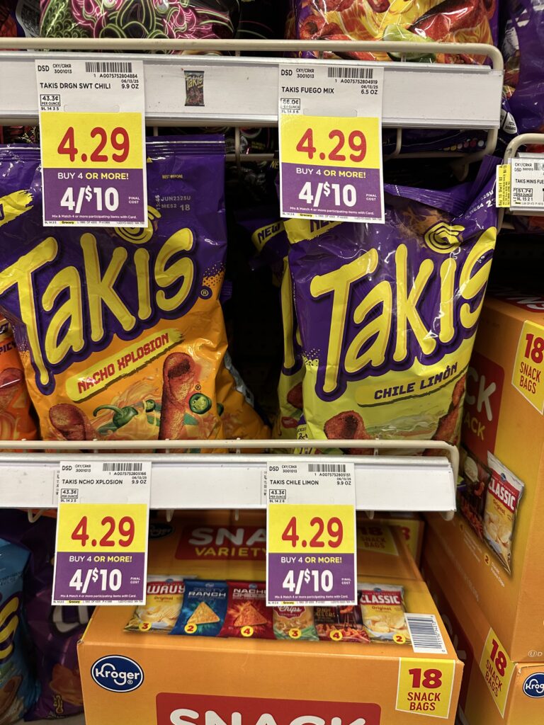 lays, takis and cheetos kroger shelf image (2)