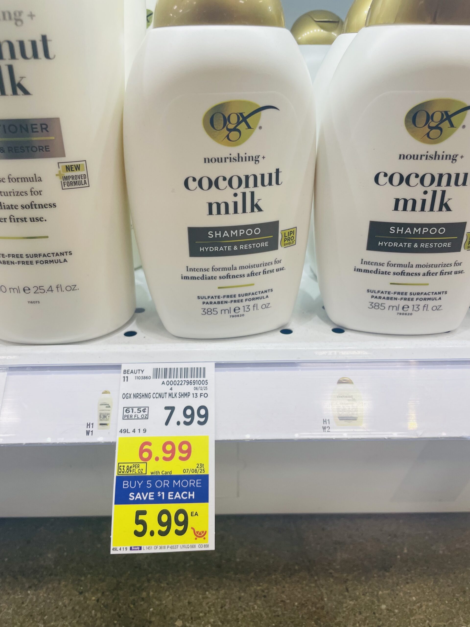 ogx shampoo and conditioner kroger shelf image (1)