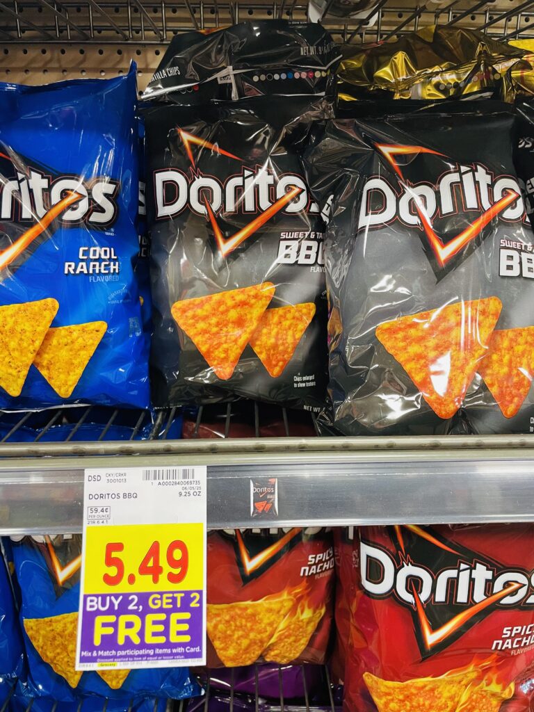 ruffles, cheetos and doritos kroger shelf image (1)