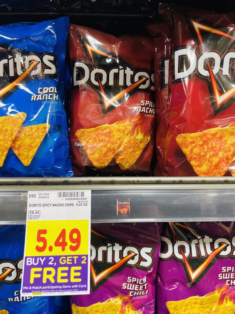 ruffles, cheetos and doritos kroger shelf image (1)