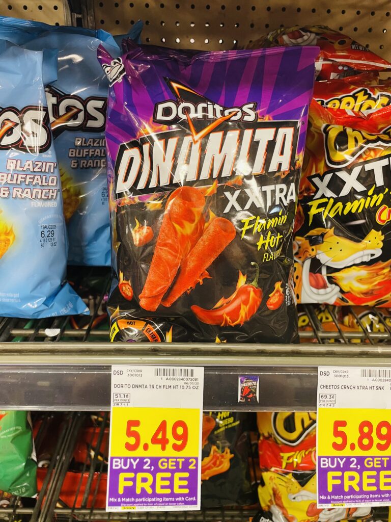 ruffles, cheetos and doritos kroger shelf image (1)