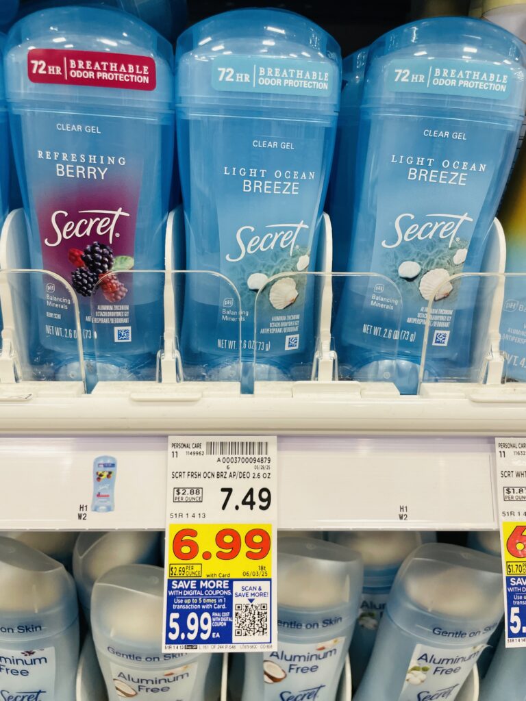 secret deodorant kroger shelf image (5)