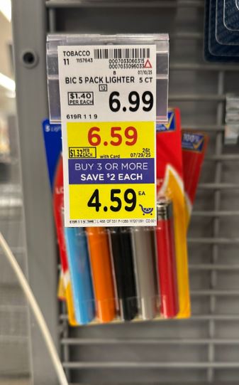 BIC Lighters Kroger Shelf Image