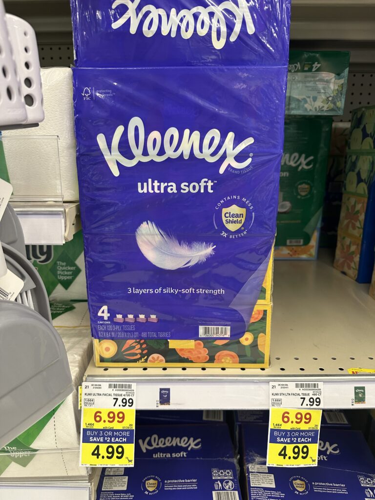 Kleenex Tissues Kroger Shelf Image