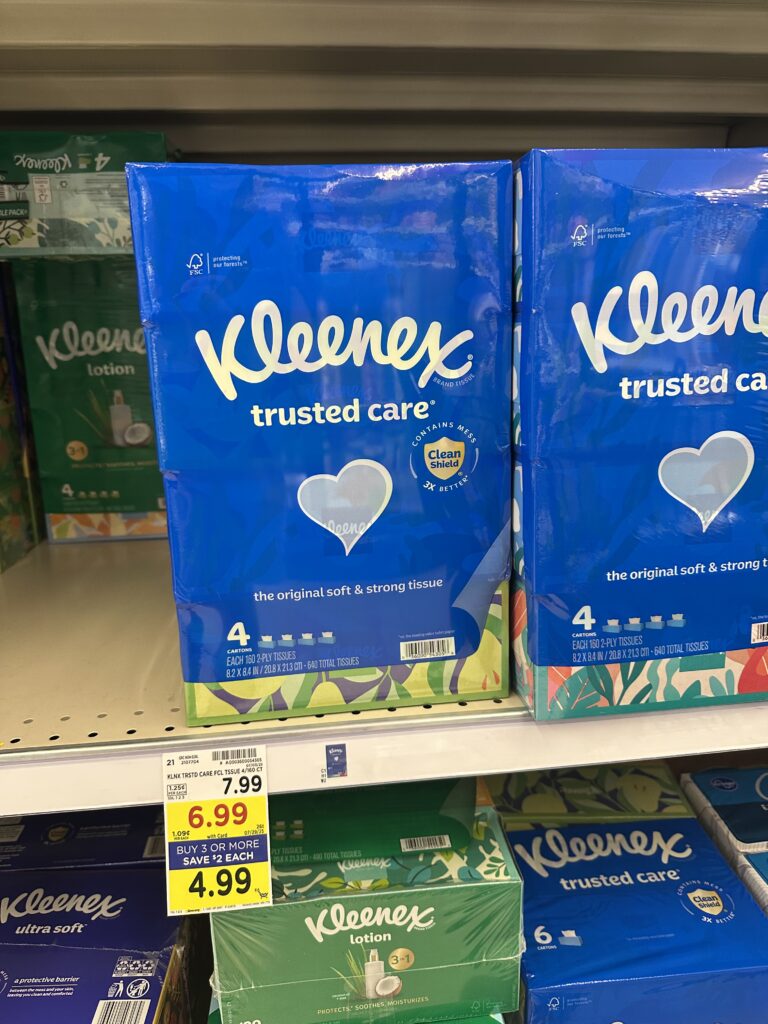 Kleenex Tissues Kroger Shelf Image