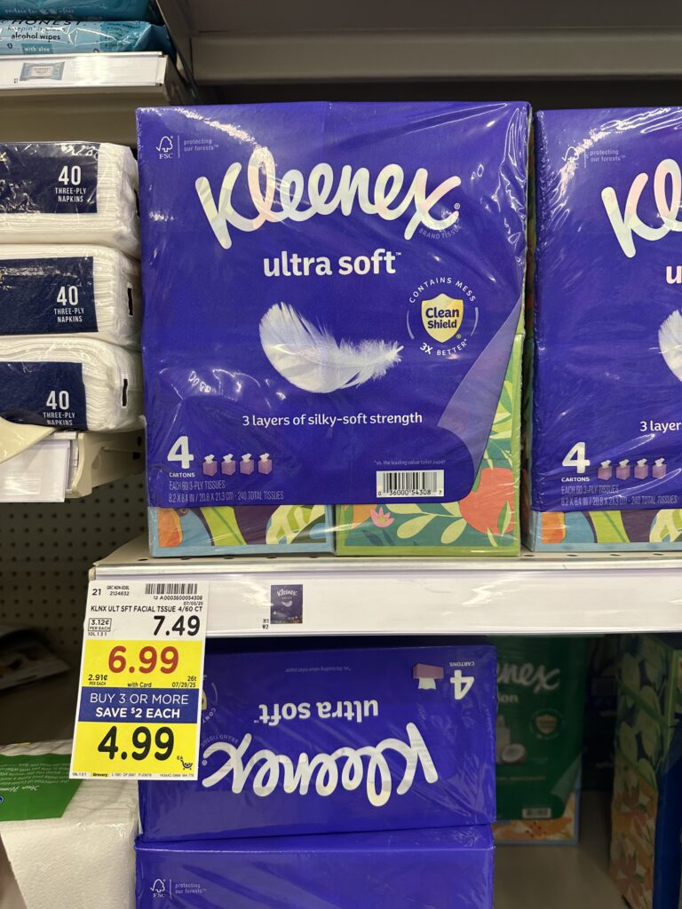 Kleenex Tissues Kroger Shelf Image