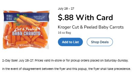 Kroger 2 day sale