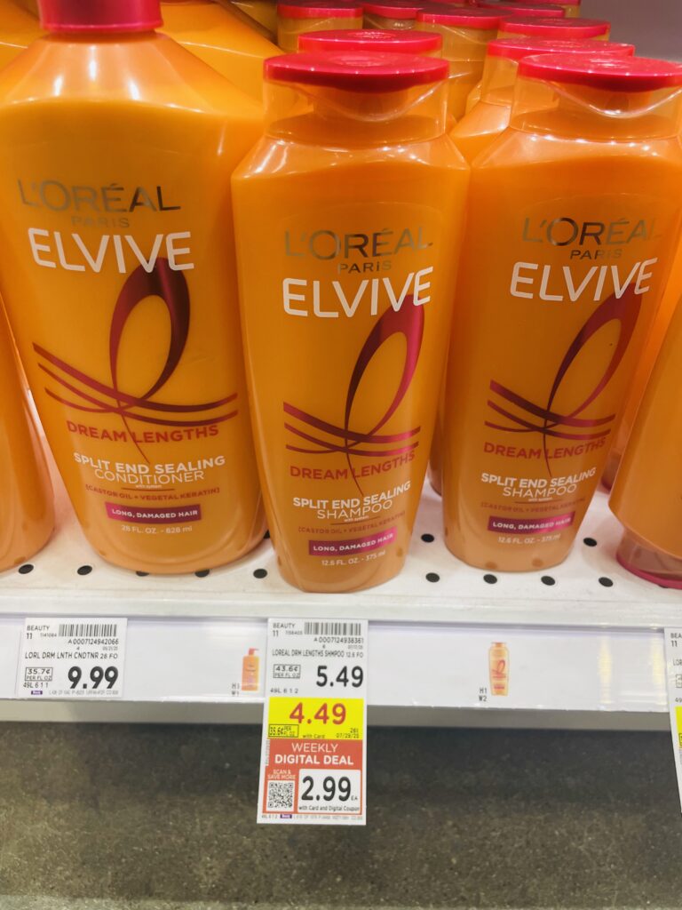 L'Oreal Paris Elvive Shampoo & Conditioner Kroger Shelf Image