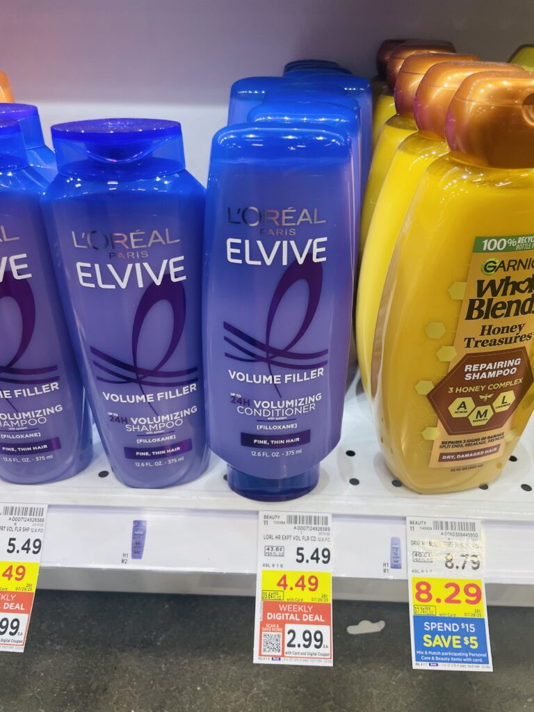 L'Oreal Paris Elvive Shampoo & Conditioner Kroger Shelf Image