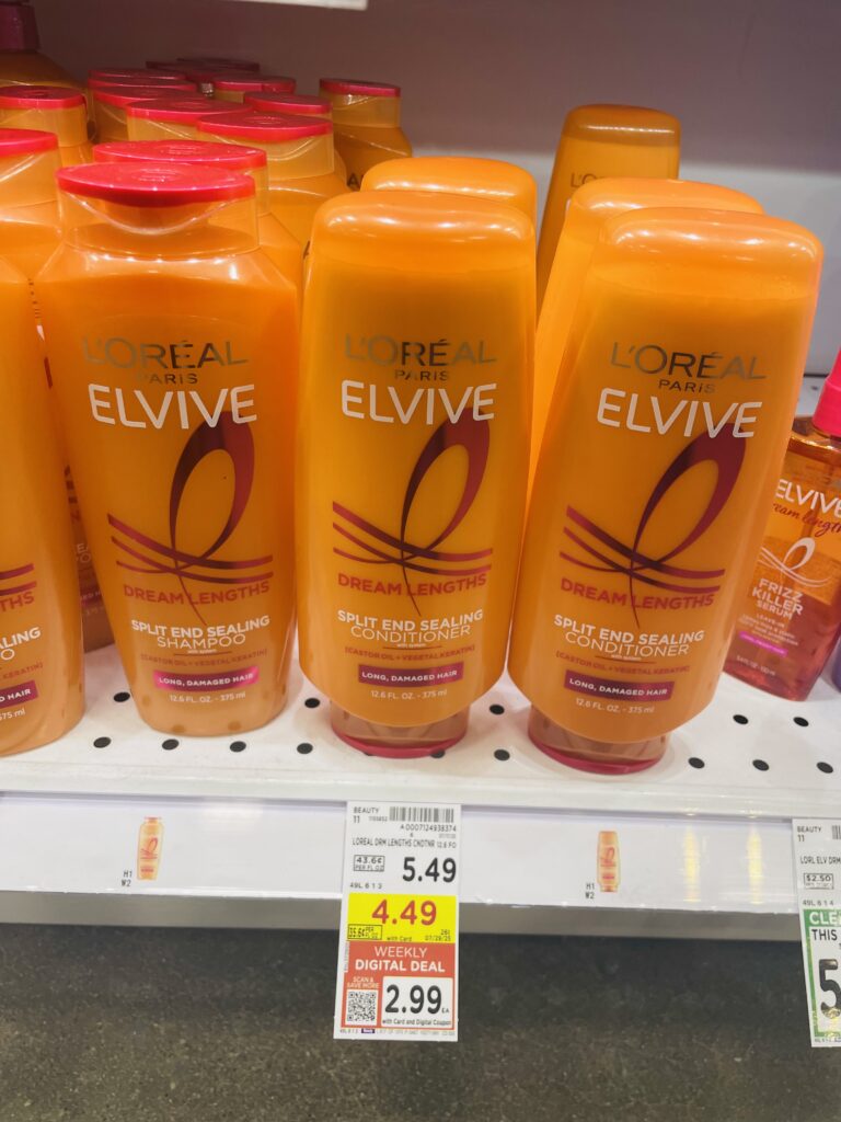 L'Oreal Paris Elvive Shampoo & Conditioner Kroger Shelf Image