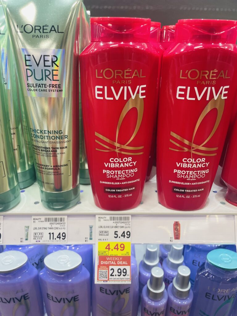 L'Oreal Paris Elvive Shampoo & Conditioner Kroger Shelf Image