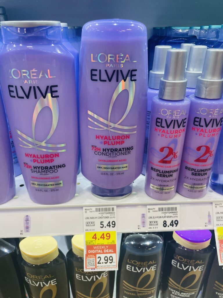 L'Oreal Paris Elvive Shampoo & Conditioner Kroger Shelf Image