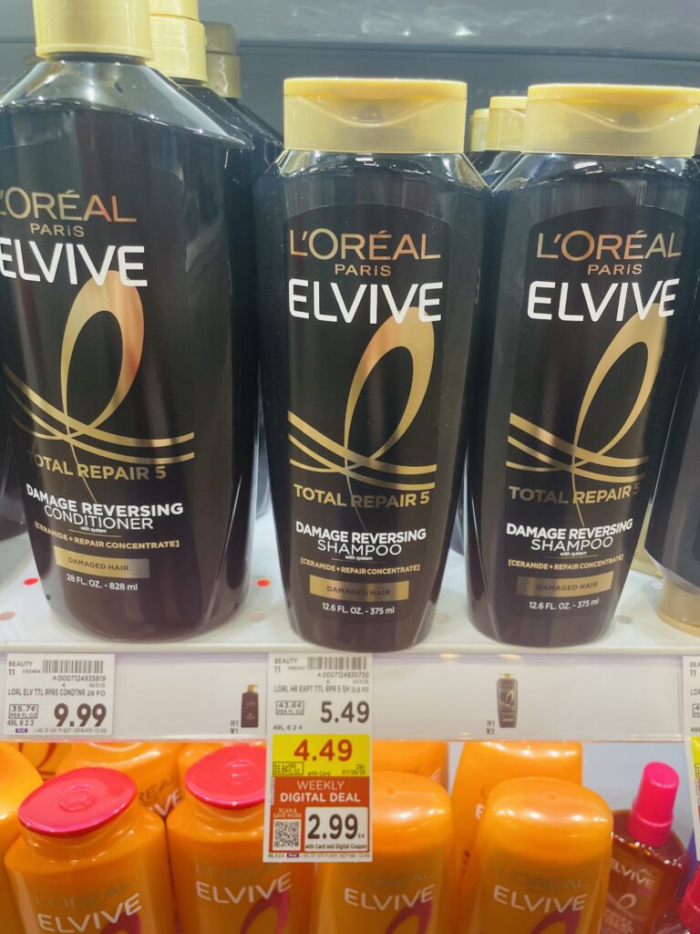 L'Oreal Paris Elvive Shampoo & Conditioner Kroger Shelf Image