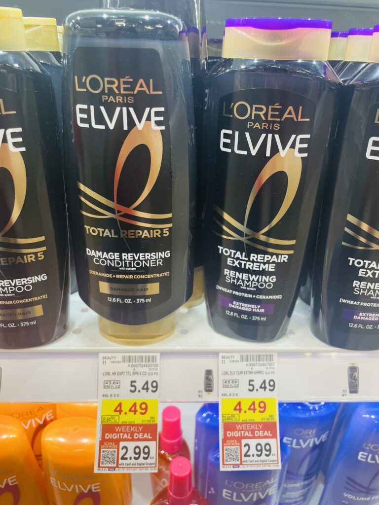 L'Oreal Paris Elvive Shampoo & Conditioner Kroger Shelf Image