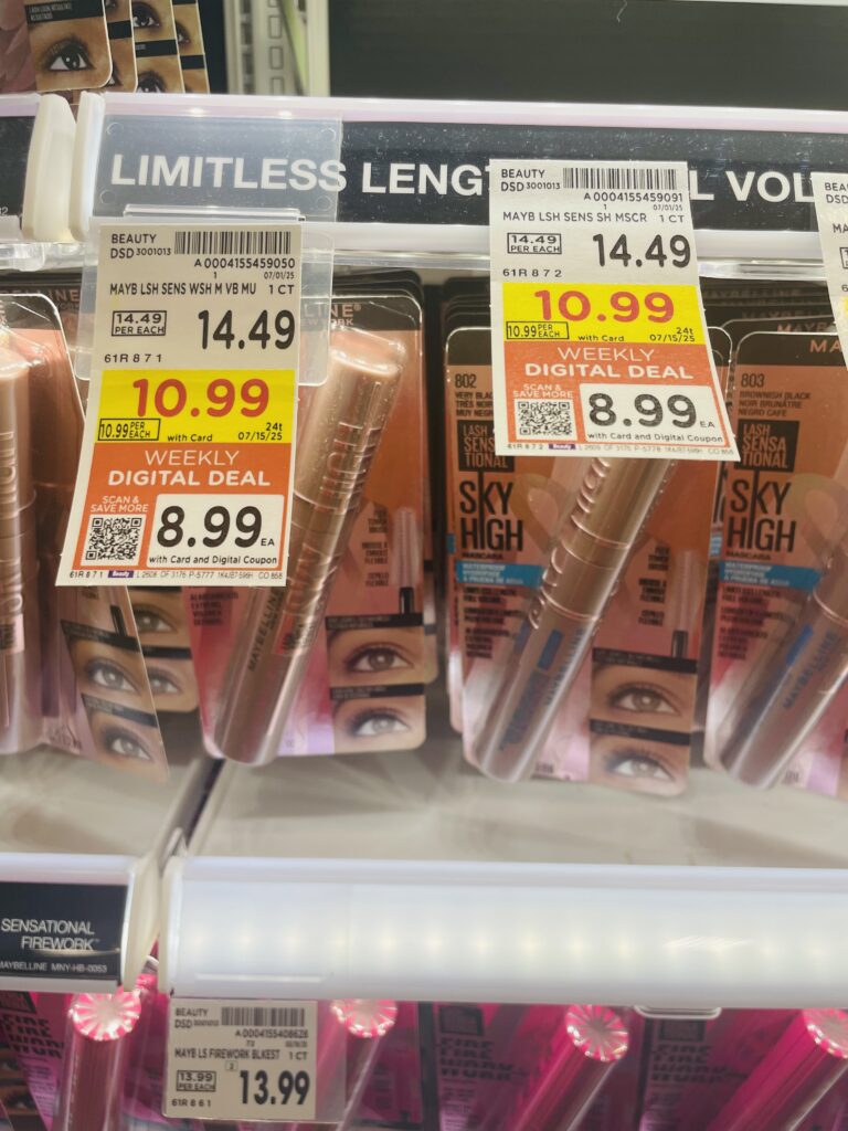 L'Oreal Paris Superior Preference Hair Color and Maybelline New York Sky High Mascara Kroger Shelf Image