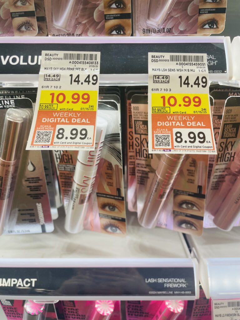 L'Oreal Paris Superior Preference Hair Color and Maybelline New York Sky High Mascara Kroger Shelf Image