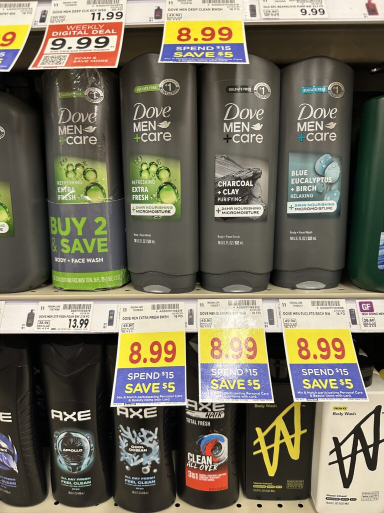 dove men+Care body wash kroger shelf image