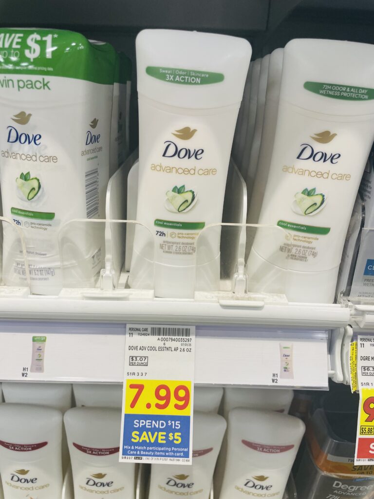 Dove Deodorant Kroger Shelf Image
