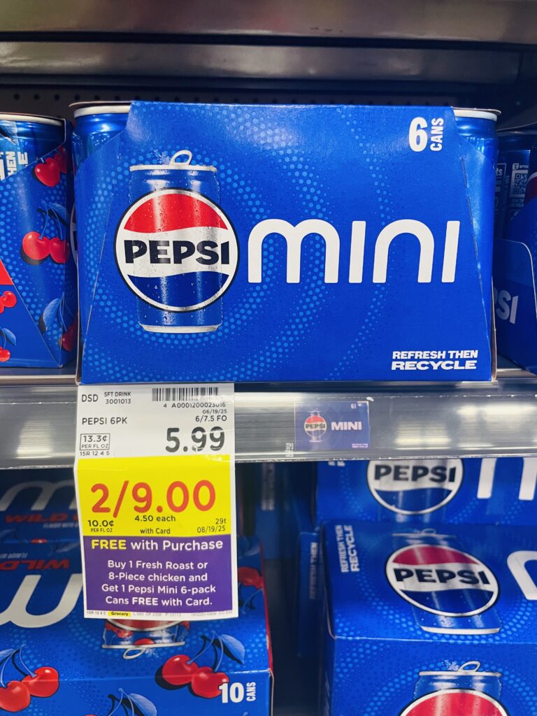 Pepsi Mini Cans Kroger Shelf Image