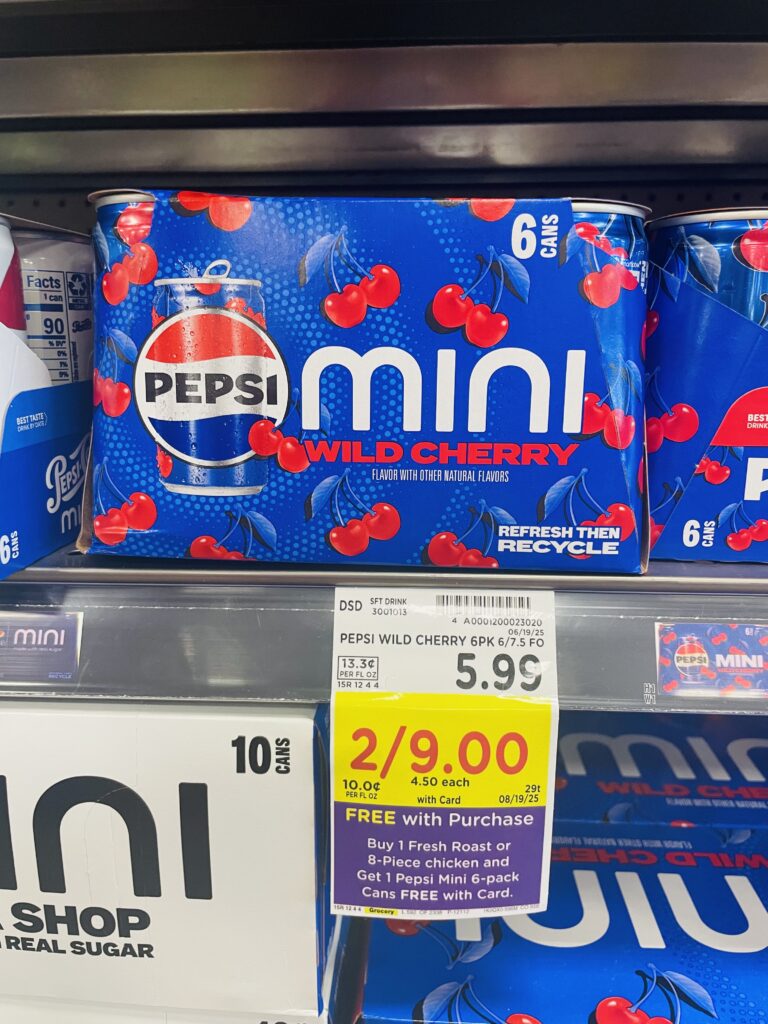 Pepsi Mini Cans Kroger Shelf Image