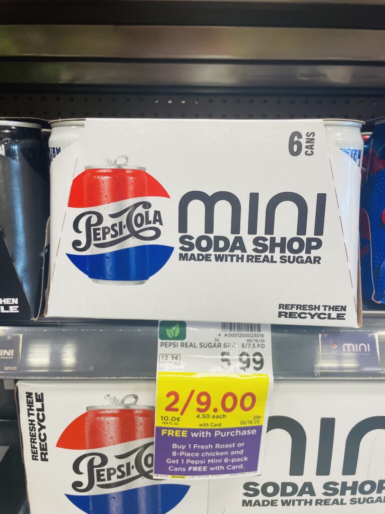 Pepsi Mini Cans Kroger Shelf Image
