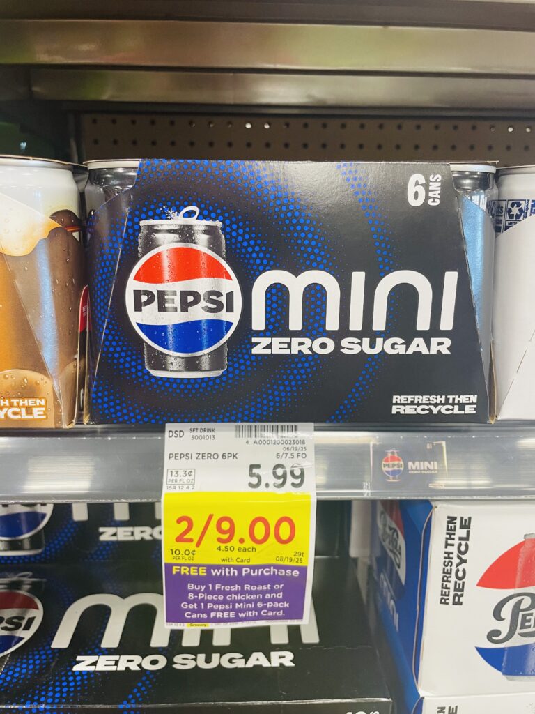 Pepsi Mini Cans Kroger Shelf Image