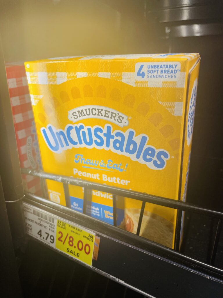 Smuckers Uncrustables Kroger Shelf Image