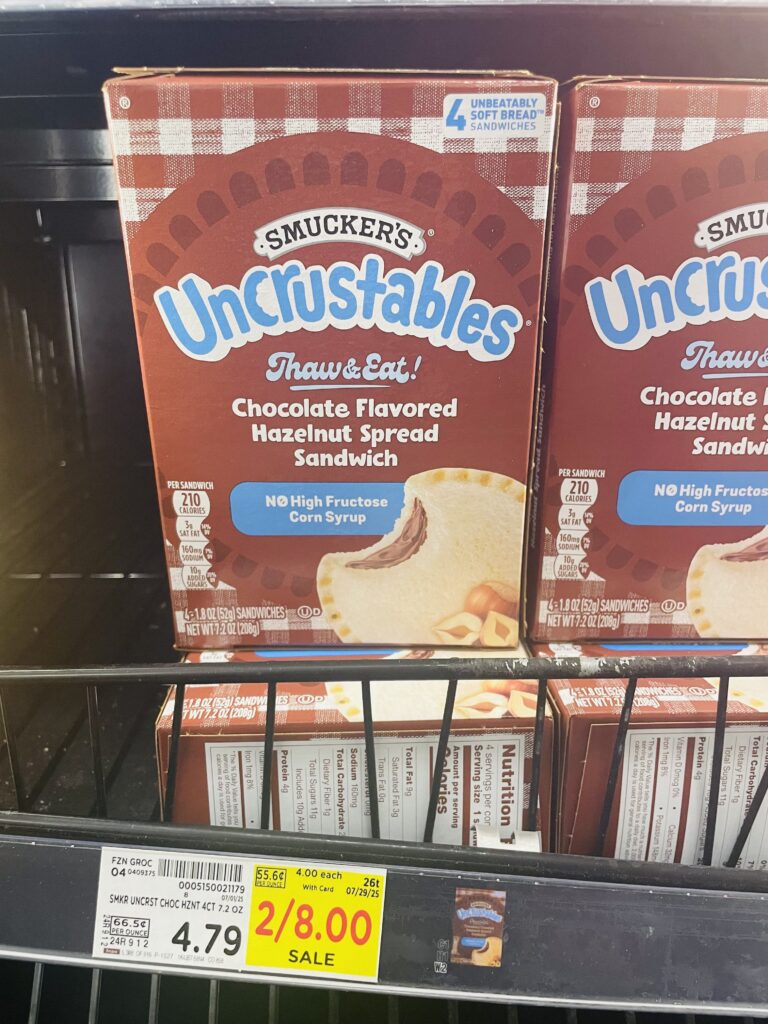 Smuckers Uncrustables Kroger Shelf Image