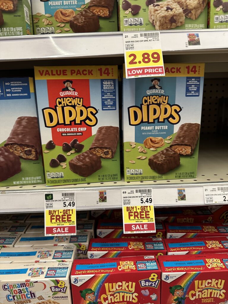 Quaker Chewy Bars Kroger Shelf Image