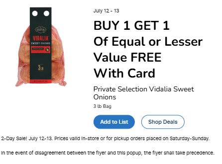 kroger 2 day sale