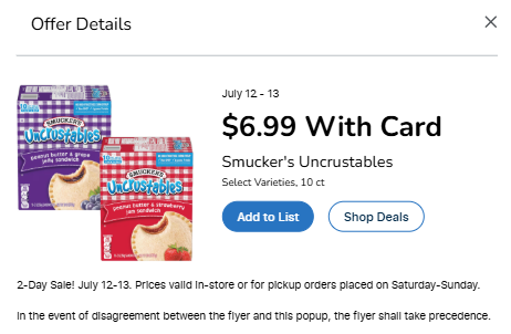 kroger 2 day sale