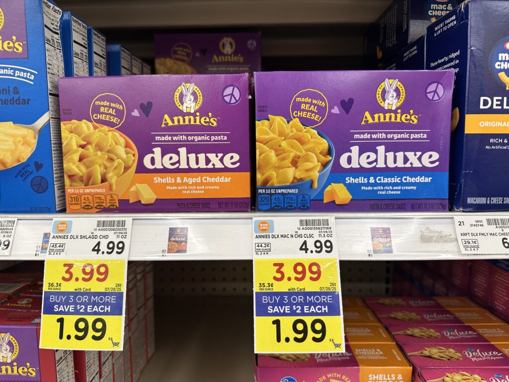 annie's mac and cheese kroger shelf image