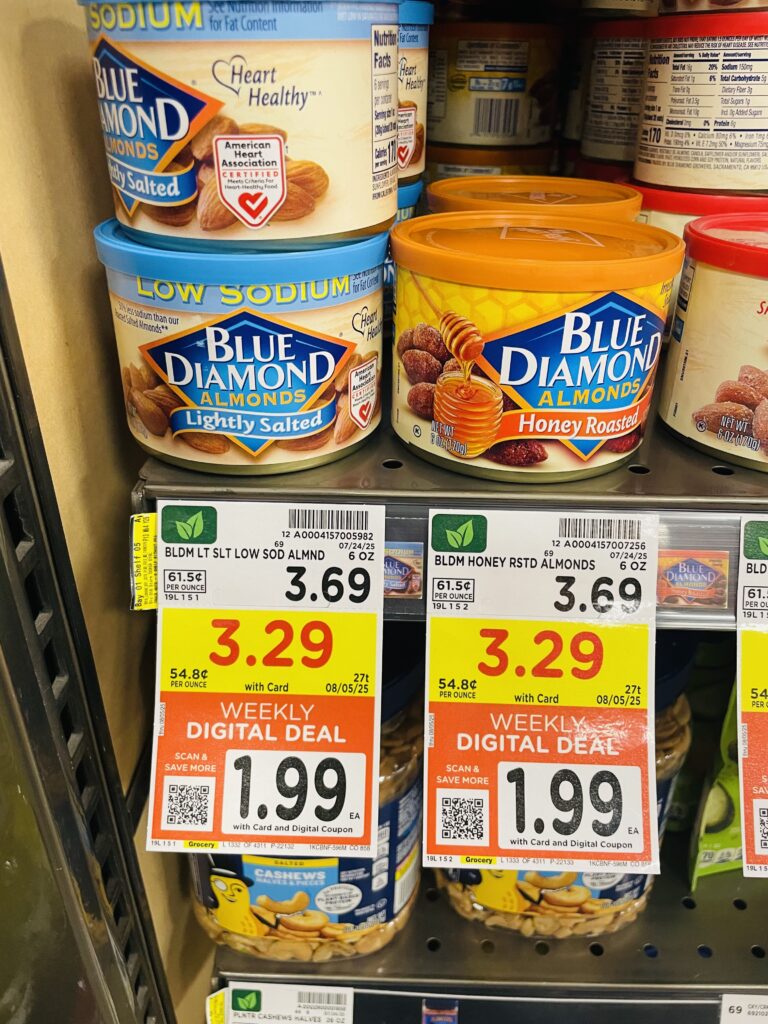 blue diamond almonds kroger shelf image (1)