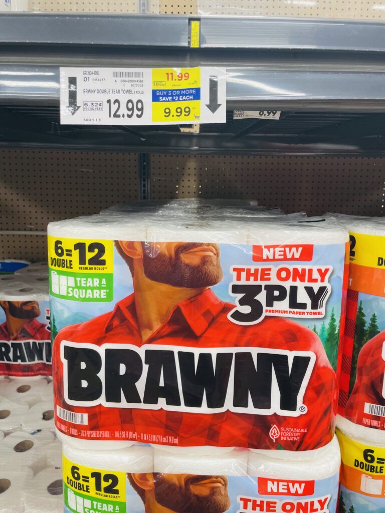brawny paper towels kroger shelf image (1)